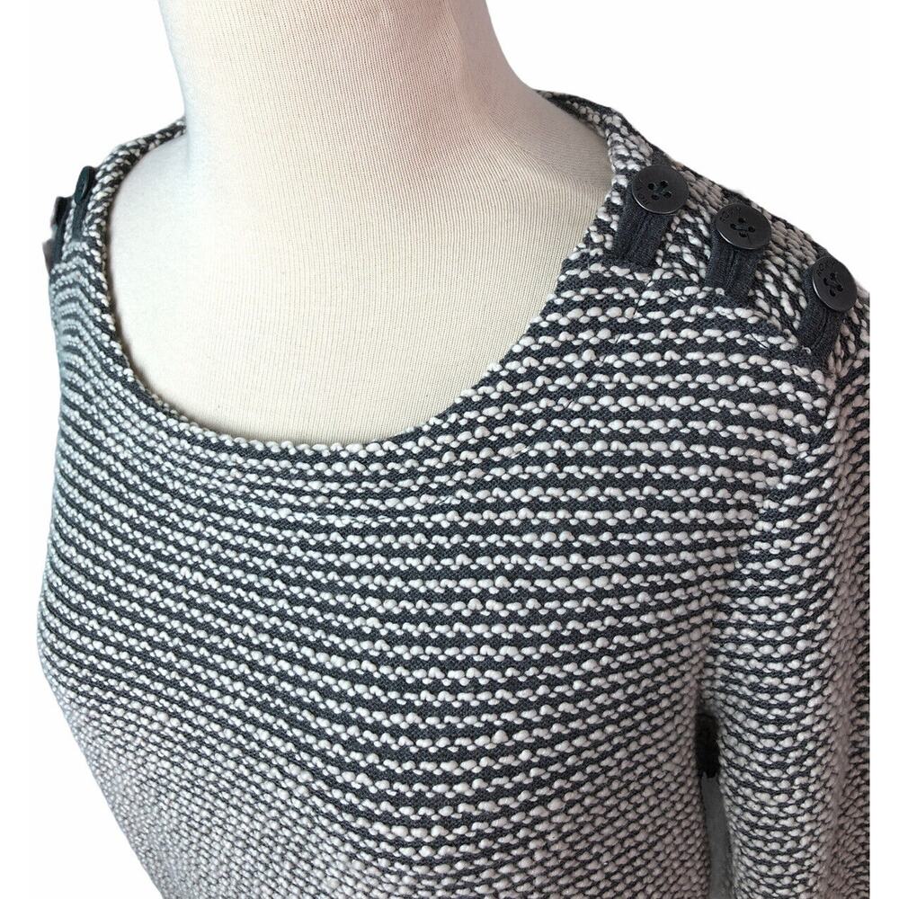 M Roxy Gray Textured Sweater Button Shoulder - Picture 2 of 5